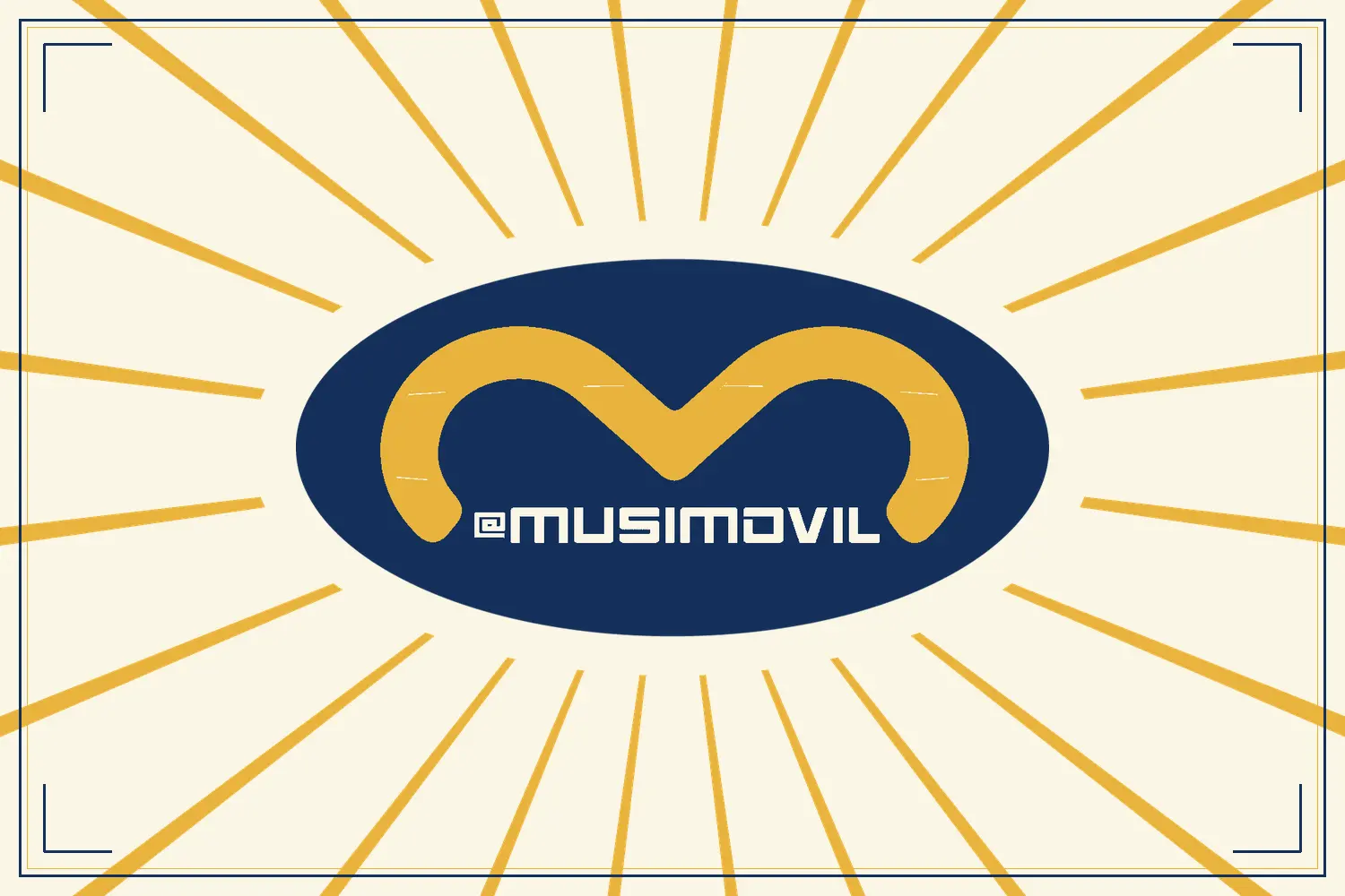 MusiMóvil's mark, recoloured into the Pedaleando Uruguay palette.