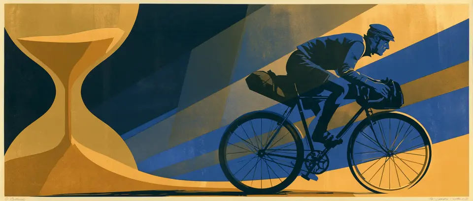 Illustration: Ciudad de la Costa coastal corridor in summer light. 1920s poster style.