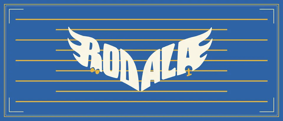 Rodala's mark, recoloured into the Pedaleando Uruguay palette.