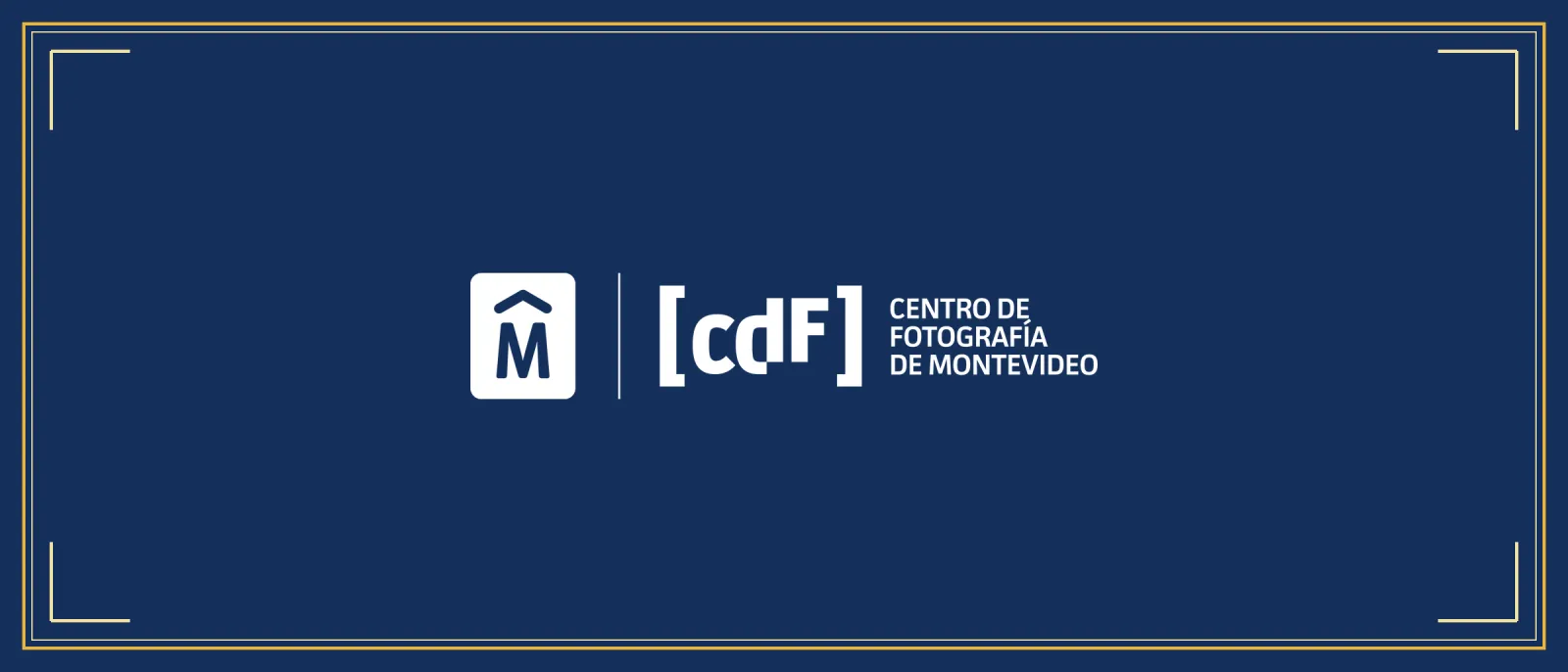 The Centro de Fotografía de Montevideo and Intendencia de Montevideo marks, in white on a dark blue ground with gold rules.
